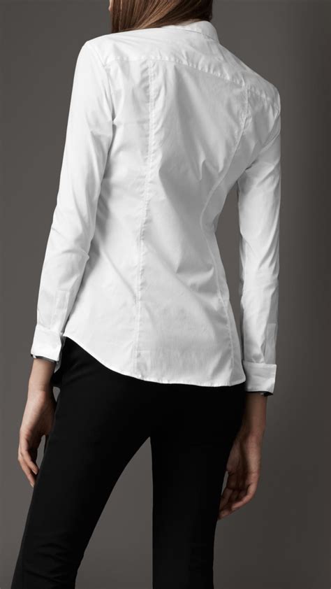 burberry white button up|Burberry button up shirt women's.